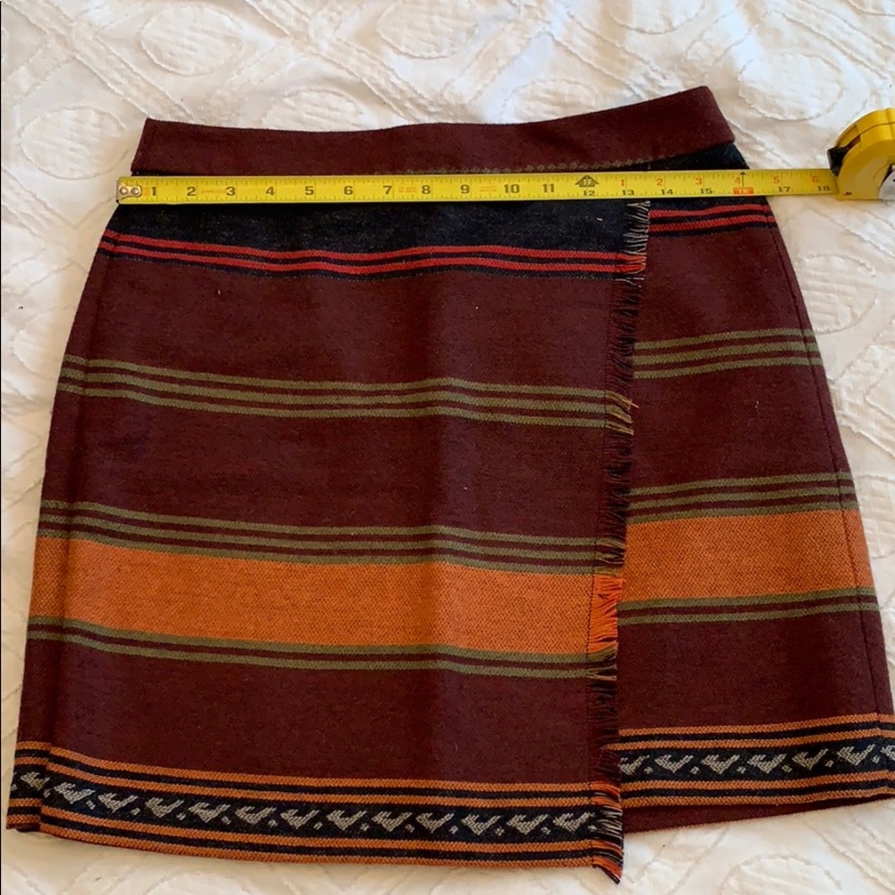 Maroon Striped Skirt from Loft